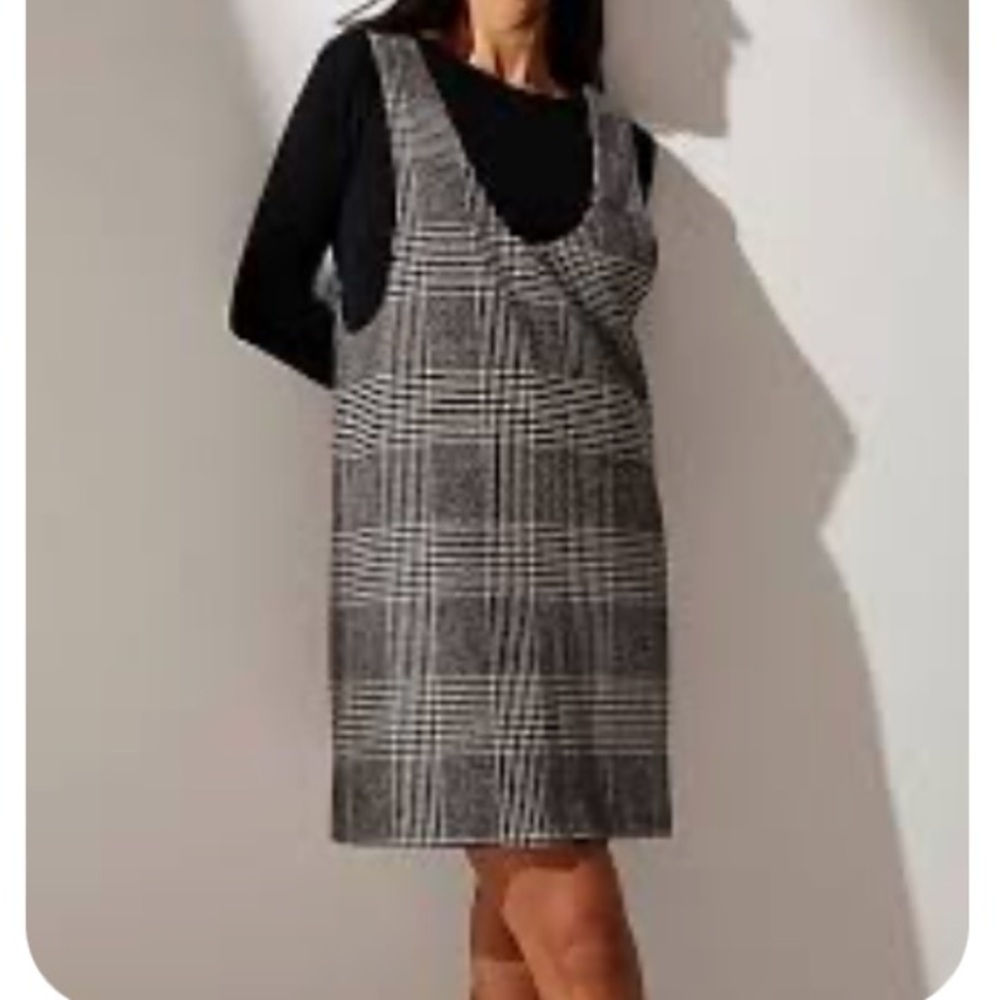 Icone simons Classic Black and White Plaid Dress wool blend